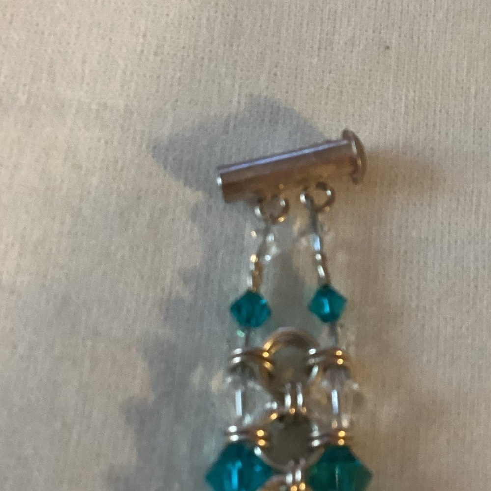 Turquoise Color Crystal Bracelet - Picture 2 of 4